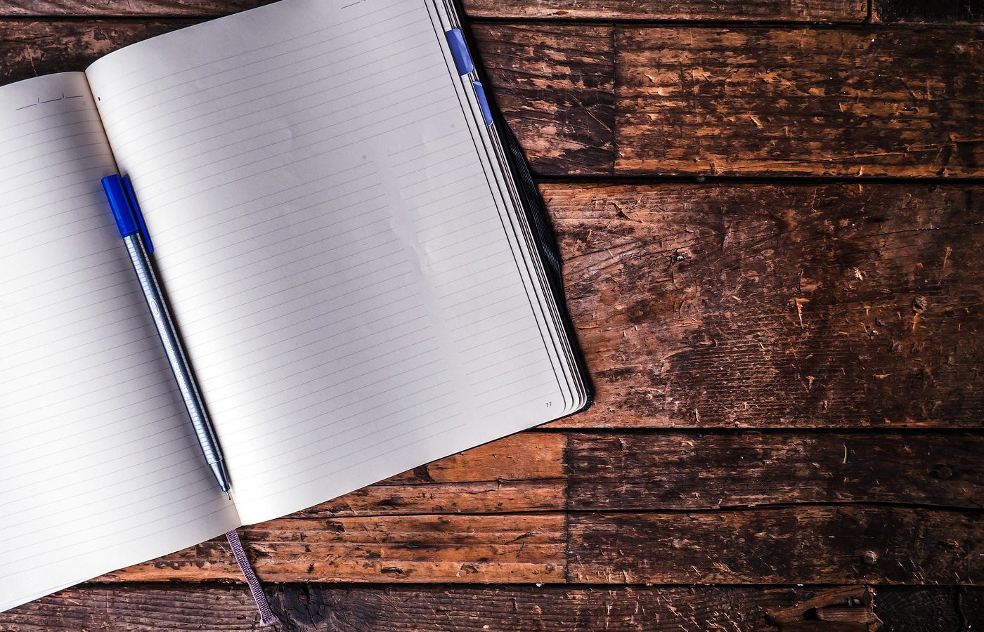 Carnet ouvert aux pages vierges